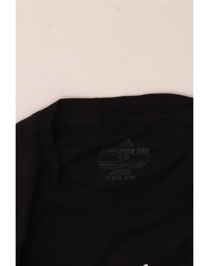 Adidas Maglietta grafica da uomo a manica lunga piccola in cotone nero