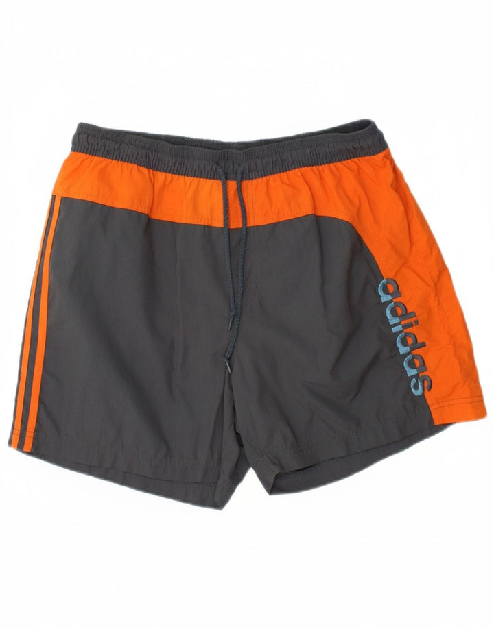 ADIDAS Mens Graphic Swimming Shorts Medium  Grey Colourblock Polyester