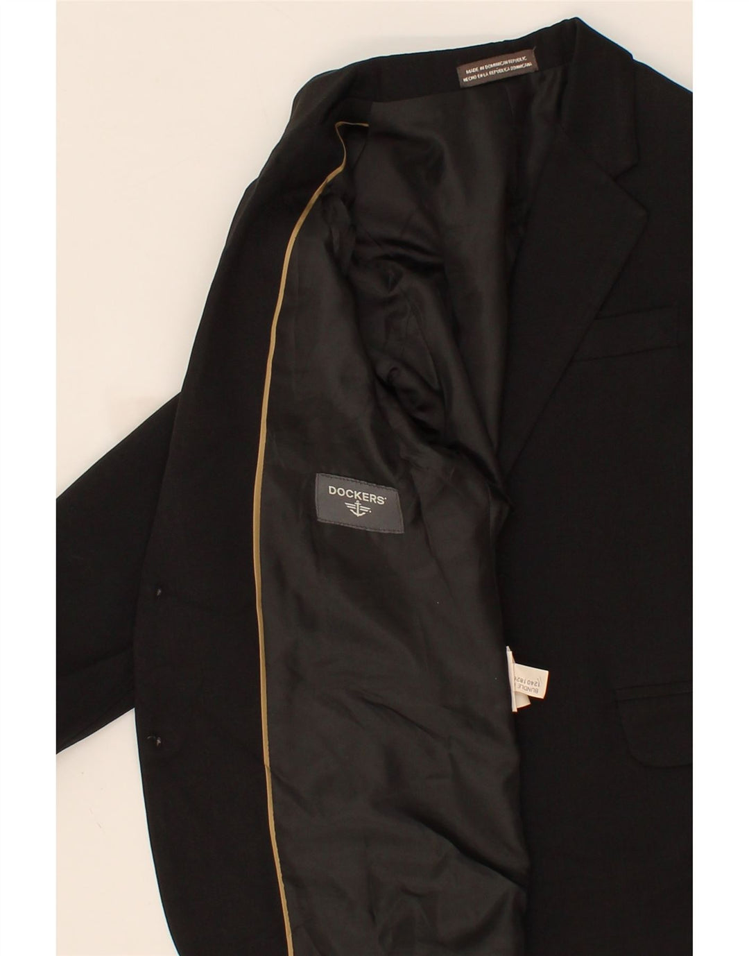 DOCKERS Boys 2 Button Blazer Jacket 6-7 Years Black Polyester Vintage Dockers and Second-Hand Dockers from Messina Hembry 