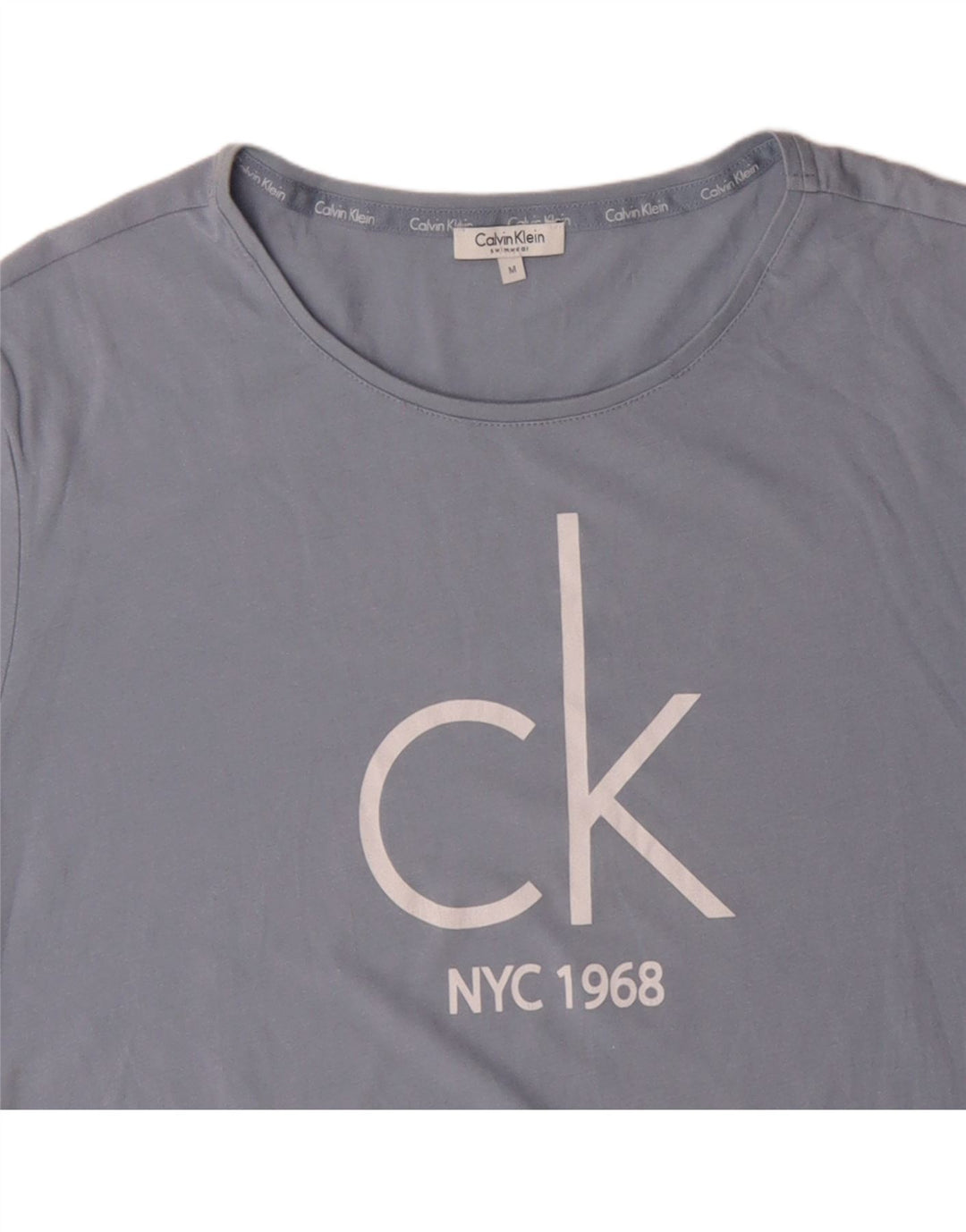 CALVIN KLEIN T-shirt grafica da uomo Top in cotone blu medio