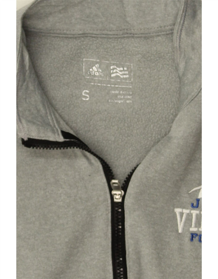 ADIDAS Womens Vikings Zip Neck Pullover Tracksuit Top UK 10 Small Grey Vintage Adidas and Second-Hand Adidas from Messina Hembry 