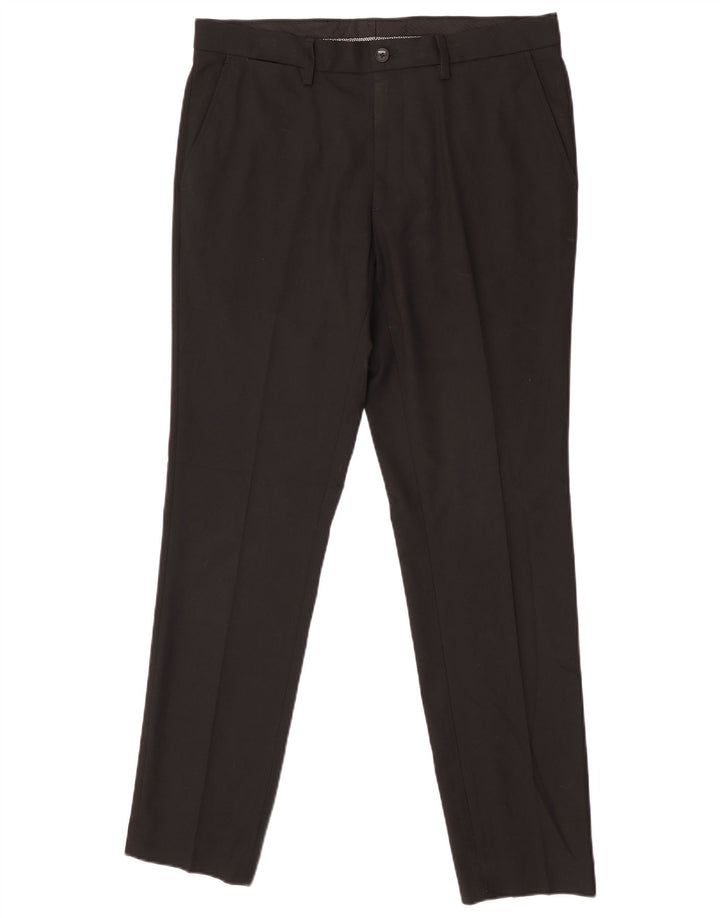 Pantaloni da abito skinny da uomo Marks & Spencer W34 L31 poliestere nero