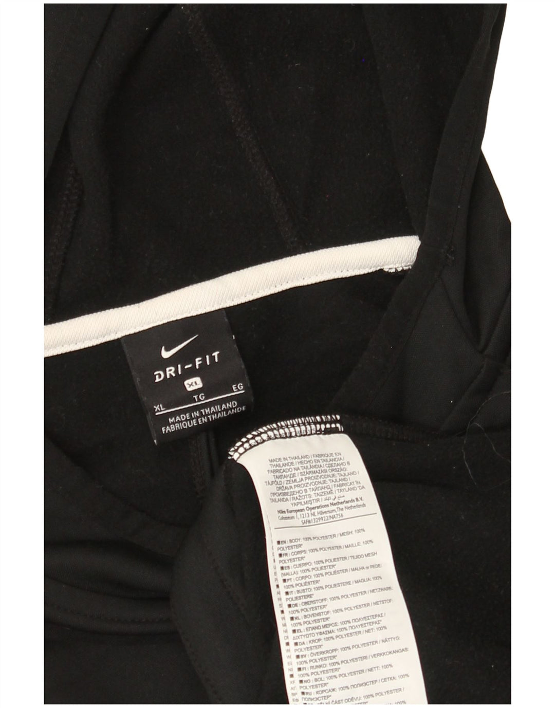 Maglia da uomo Nike Dri Fit con cappuccio a maniche lunghe XL nera in poliestere color block