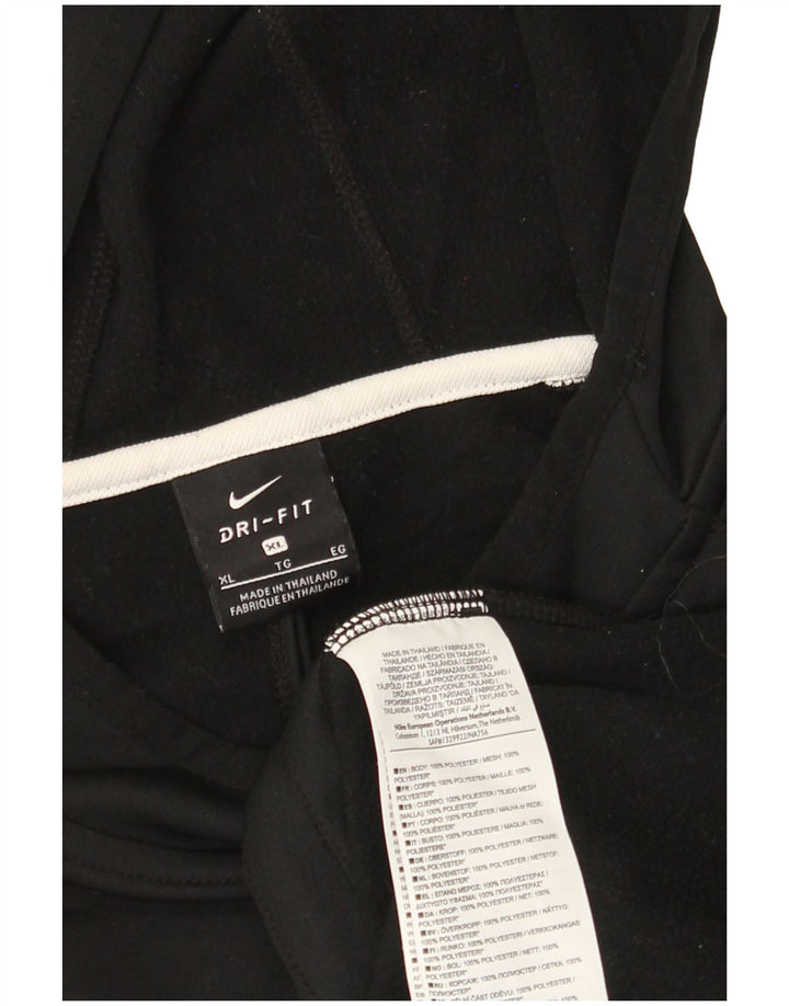 Maglia da uomo Nike Dri Fit con cappuccio a maniche lunghe XL nera in poliestere color block