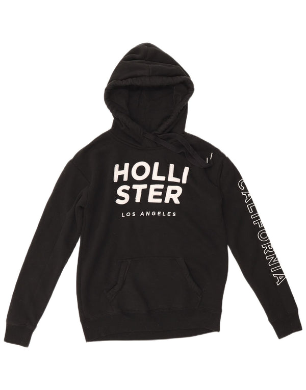 Maglione con cappuccio grafico da donna HOLLISTER UK 6 XS cotone nero