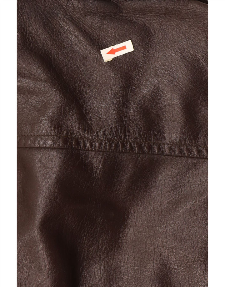 Giacca in pelle vintage da uomo UK 40 grande marrone