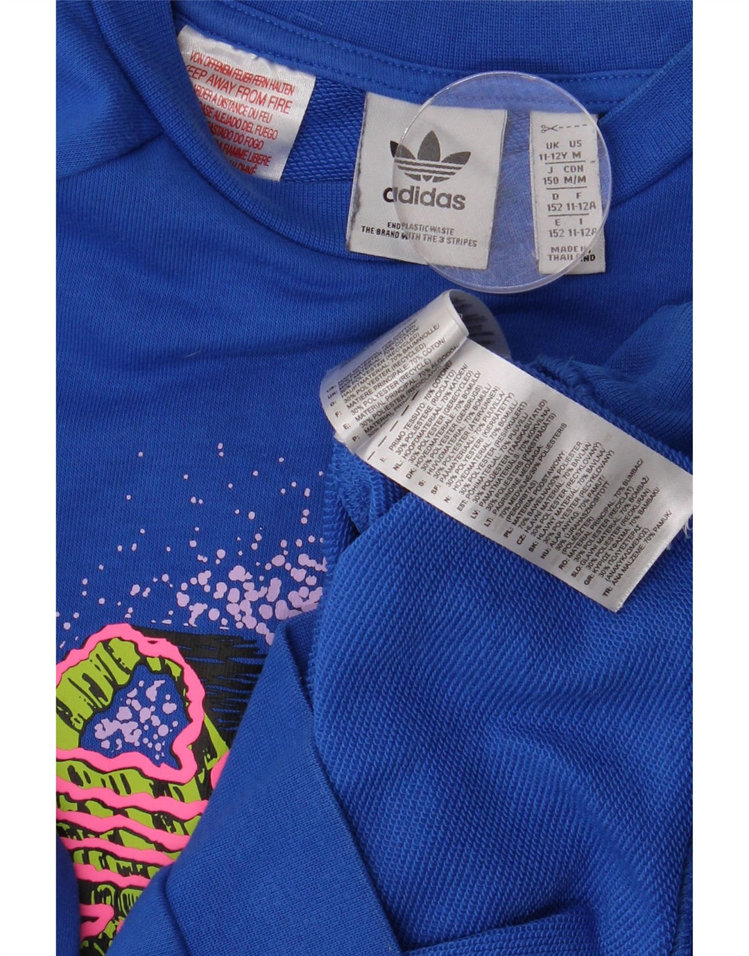 Felpa grafica Adidas da ragazzo 11-12 anni Crosta blu