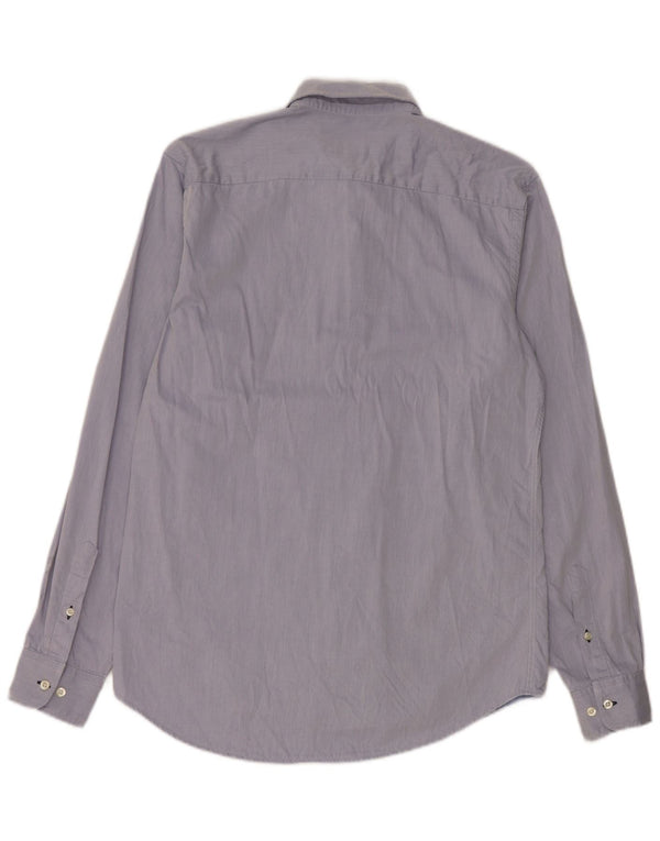 Camicia da uomo Lacoste taglia 39 piccolo cotone gessato blu