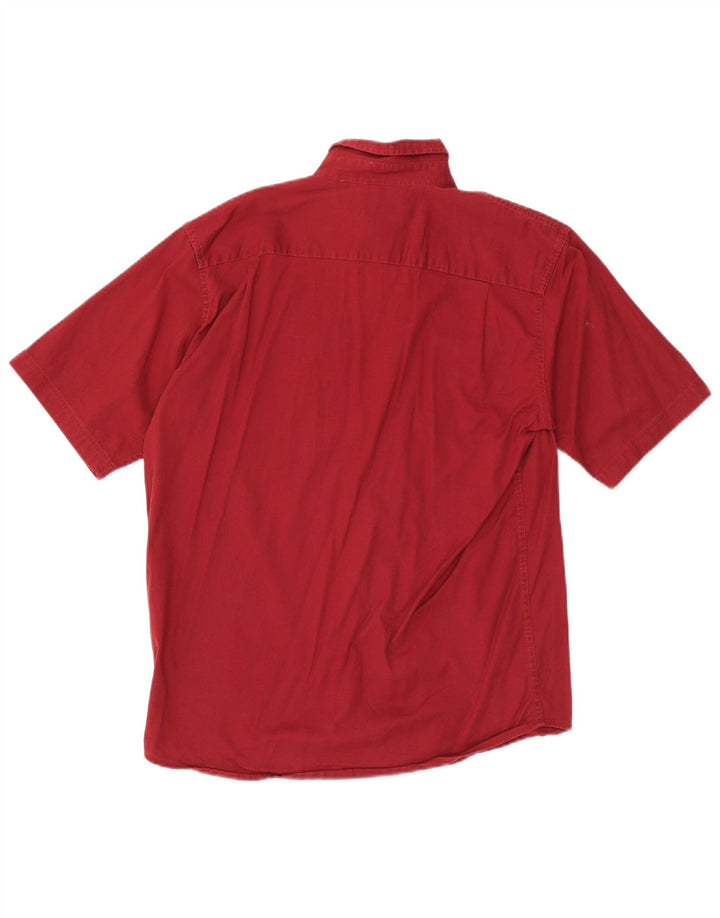 Camicia a maniche corte da uomo Wrangler in cotone bordeaux medio
