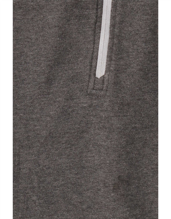 Felpa da uomo con collo con zip Lotto Maglione piccolo in cotone grigio