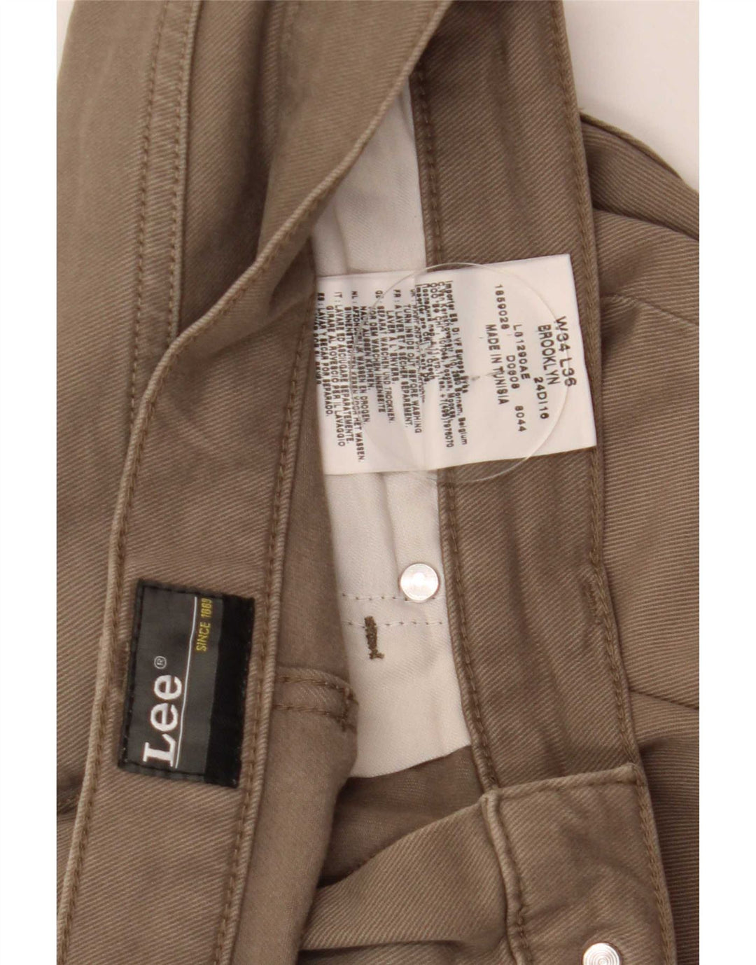 Jeans dritti da uomo Lee Brooklyn W34 L33 cotone beige
