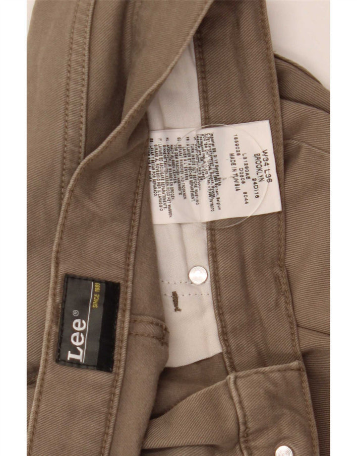 Jeans dritti da uomo Lee Brooklyn W34 L33 cotone beige