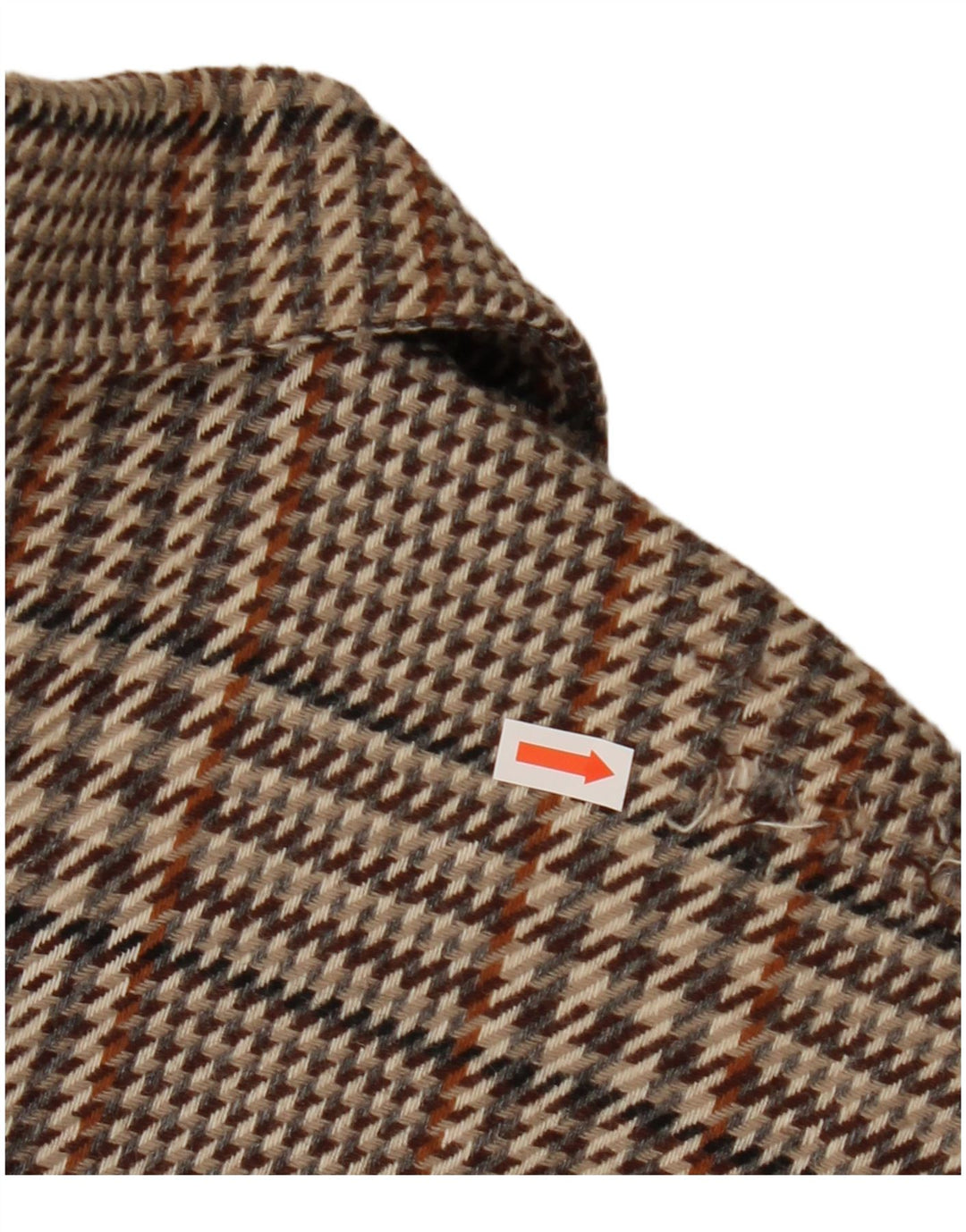 Giacca blazer vintage da donna a 1 bottone UK 20 2XL lana a quadri marrone