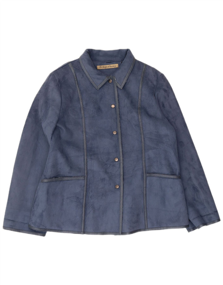 Soprabito vintage da donna IT 50 XL blu poliestere