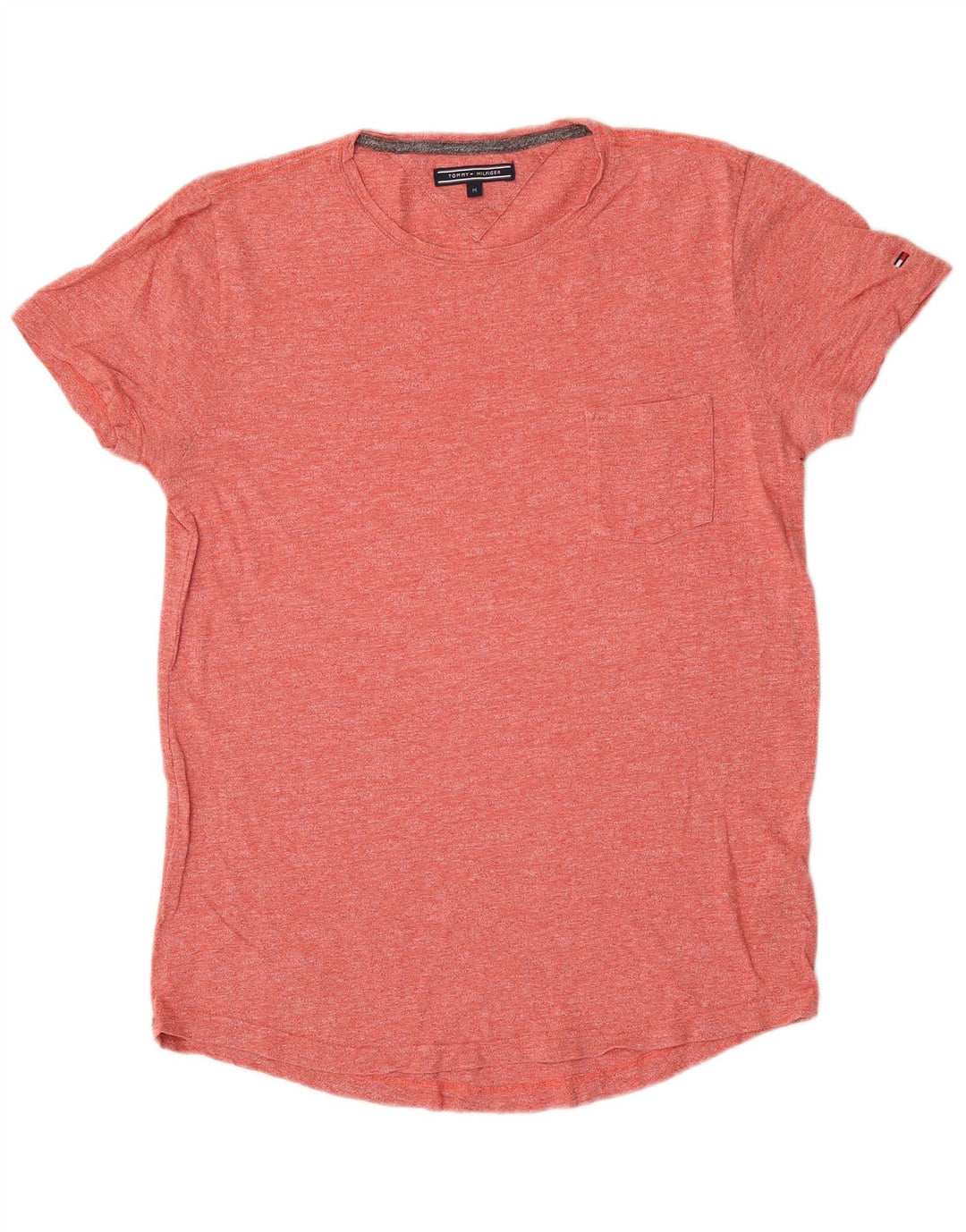 T-shirt da uomo Tommy Hilfiger Top in cotone chiazzato rosso medio
