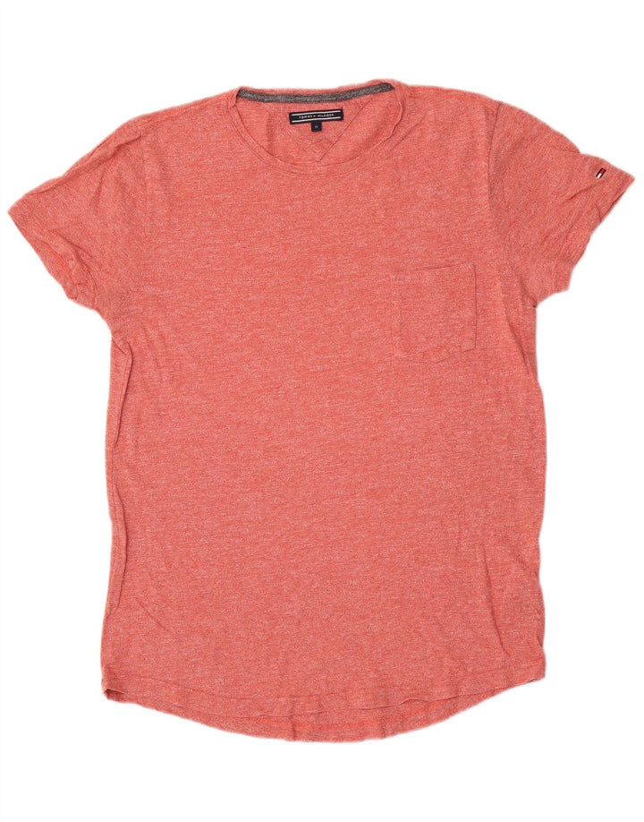 T-shirt da uomo Tommy Hilfiger Top in cotone chiazzato rosso medio