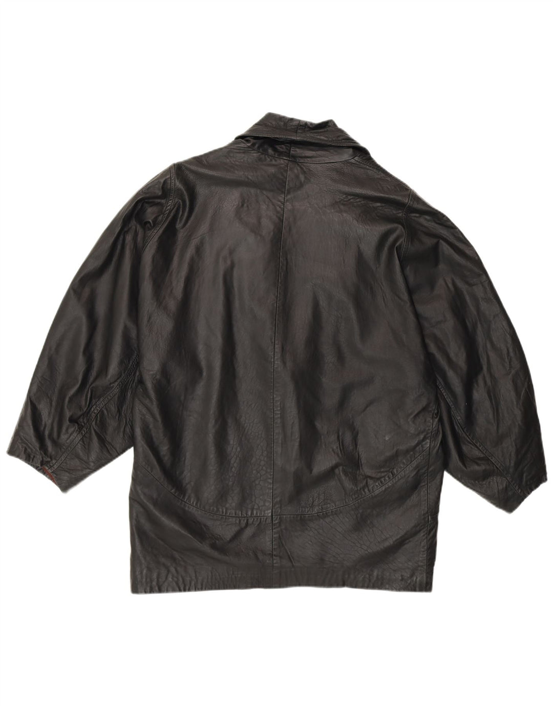 Giacca in pelle vintage da donna UK 16 grande in pelle nera