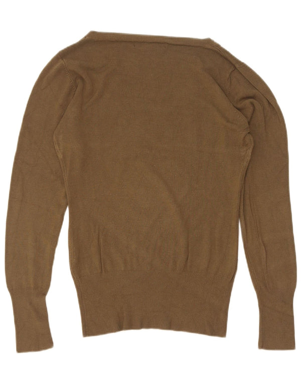 Guess maglione da donna con scollo a barca con grafica UK 14 grande viscosa kaki