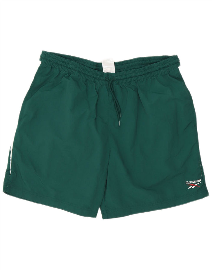 Pantaloncini sportivi Reebok da uomo XL verde in poliestere color block