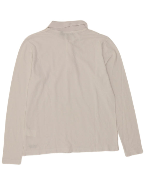 Polo da uomo a maniche lunghe Calvin Klein in cotone bianco medio