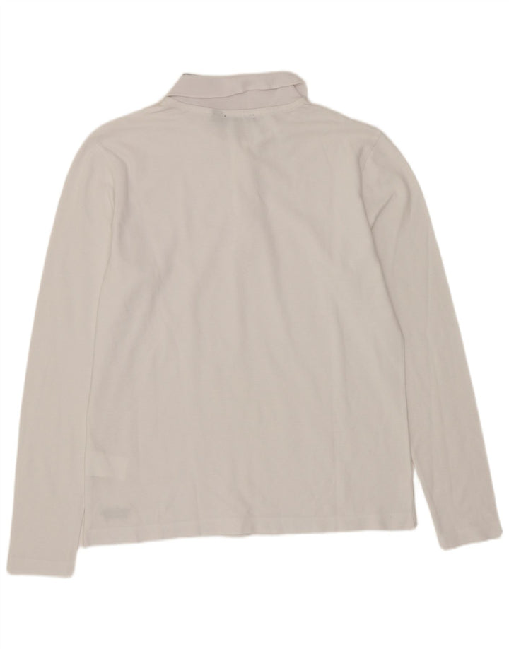 Polo da uomo a maniche lunghe Calvin Klein in cotone bianco medio
