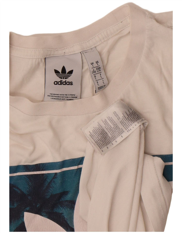 T-shirt grafica da uomo Adidas Top grande in cotone bianco