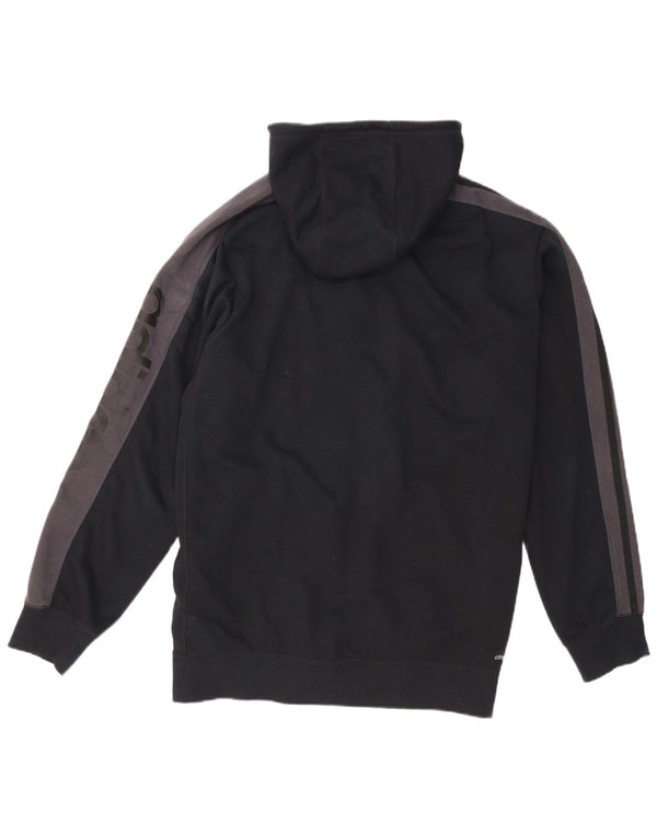 Felpa con cappuccio e zip grafica Adidas Climalite da uomo XL color block nero