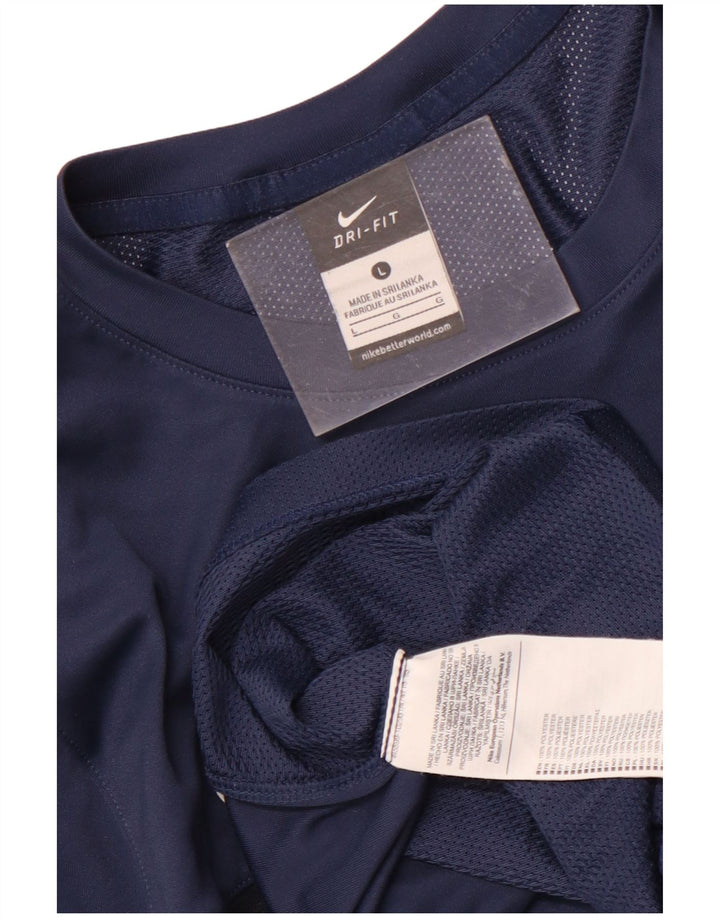 T-shirt Nike Dri Fit da uomo, taglia grande, in poliestere blu navy