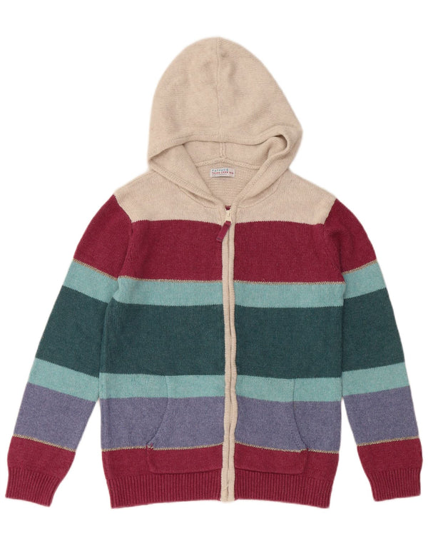 FAT FACE Girls Hooded Cardigan Sweater 12-13 Years Multicoloured Striped