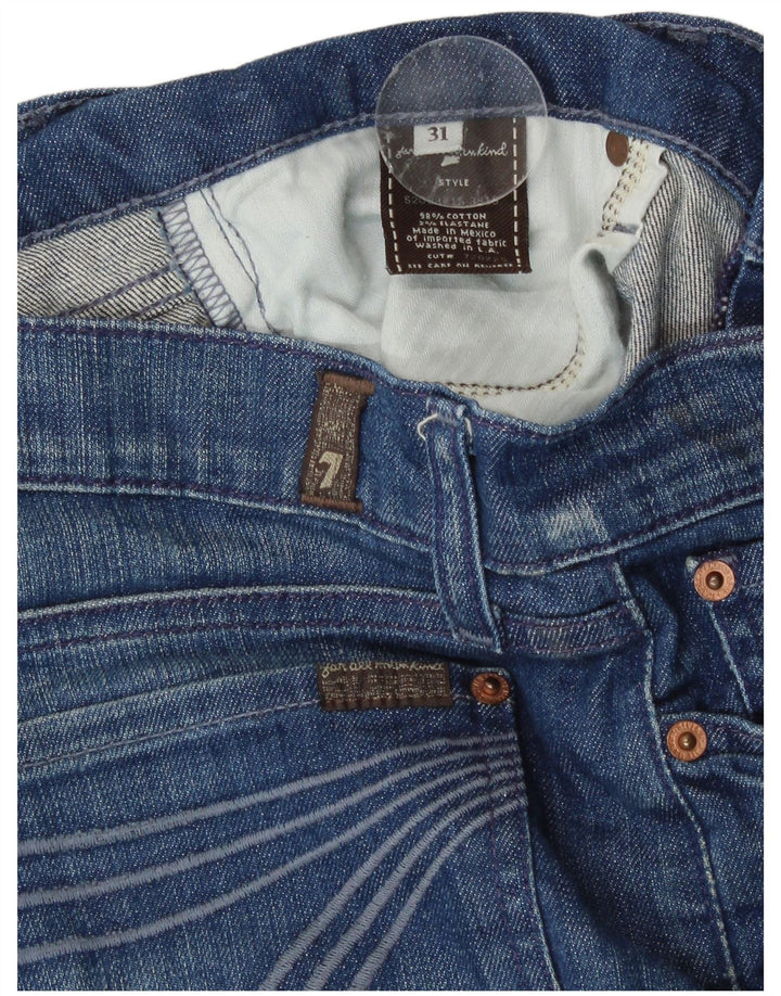 Pantaloncini di jeans da donna 7 For All Mankind W31 Cotone blu medio