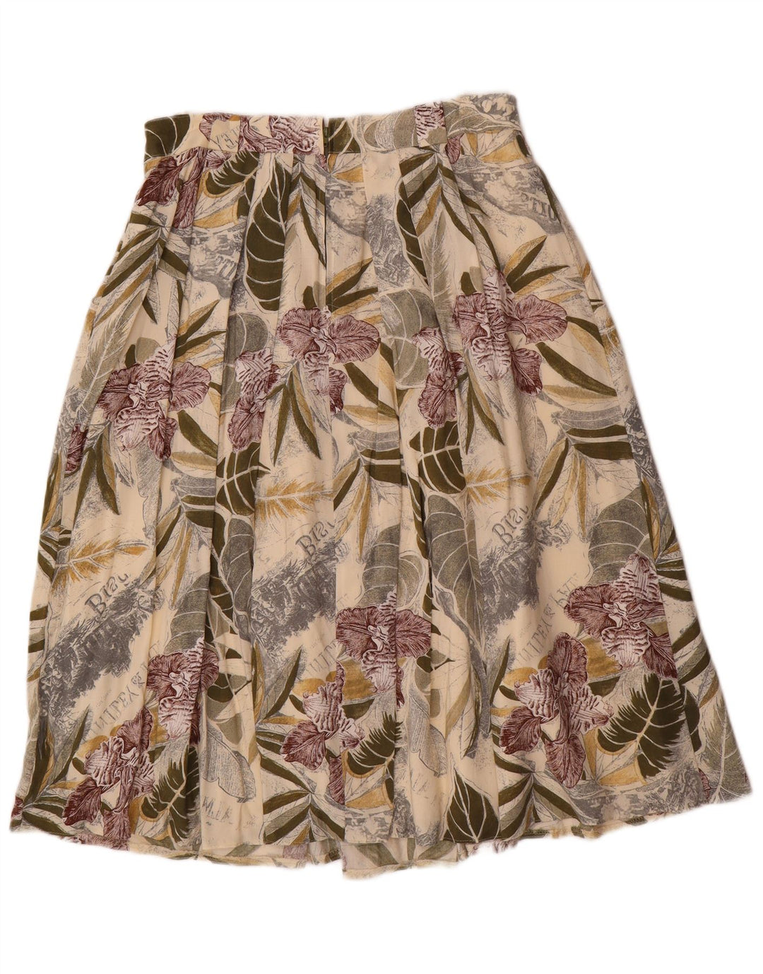 Gonna a pieghe vintage da donna EU 40 media W30 floreale multicolore