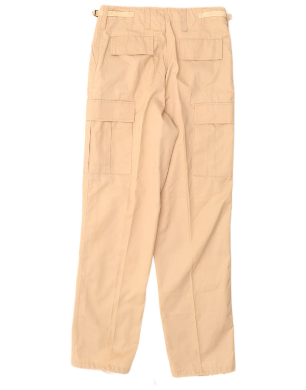 VINTAGE Mens Regular Fit Cargo Trousers Small W28 L31 Beige Polyester