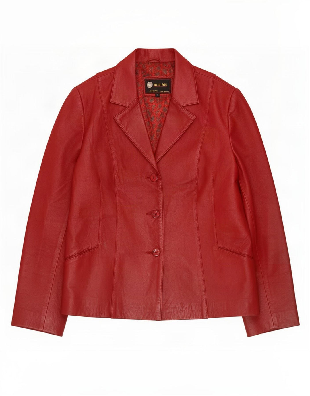 Giacca blazer in pelle a 3 bottoni da donna Alji Piel IT 44 rosso medio