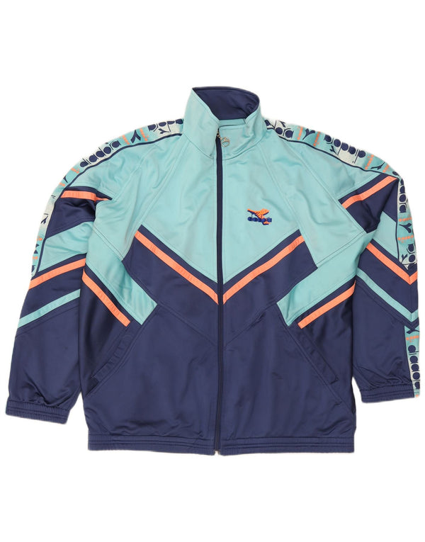 Giacca da tuta grafica da uomo Diadora UK 48 2XL Blu Colourblock