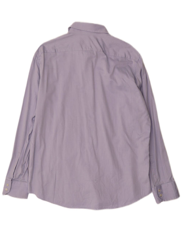 Hugo Boss Mens Regular Fit Shirt Size 44 17 1/2 XL Blue Cotton