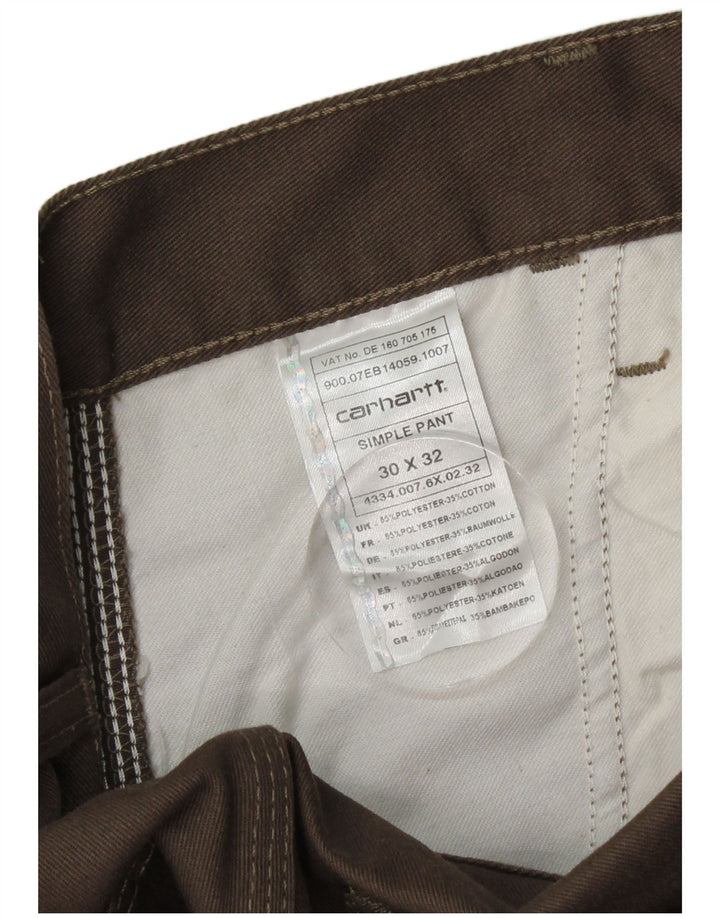 Pantaloni chino dritti da uomo CARHARTT W30 L32 poliestere marrone