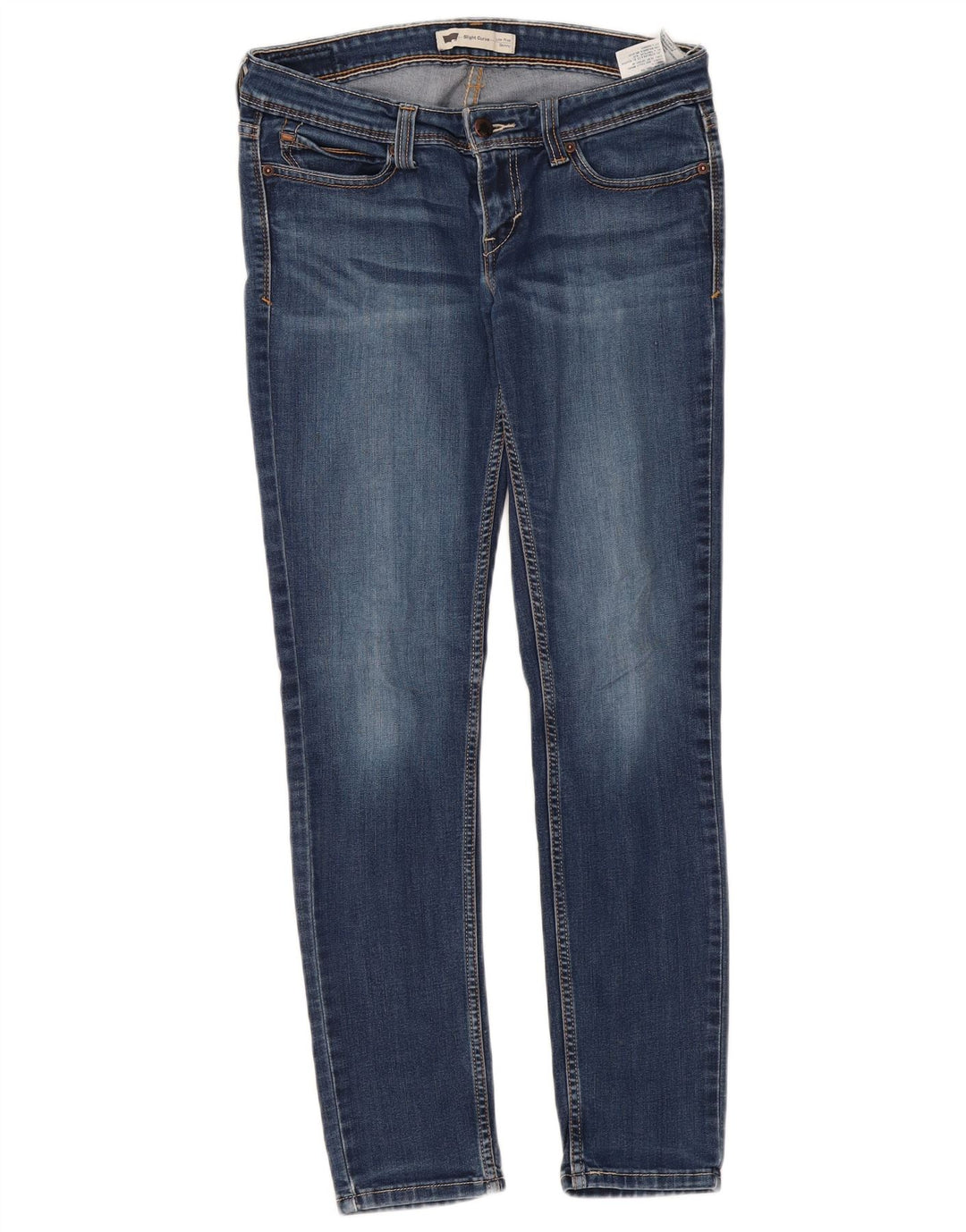 LEVI'S Jeans skinny a vita bassa con curvatura leggera da donna W29 L32 cotone blu