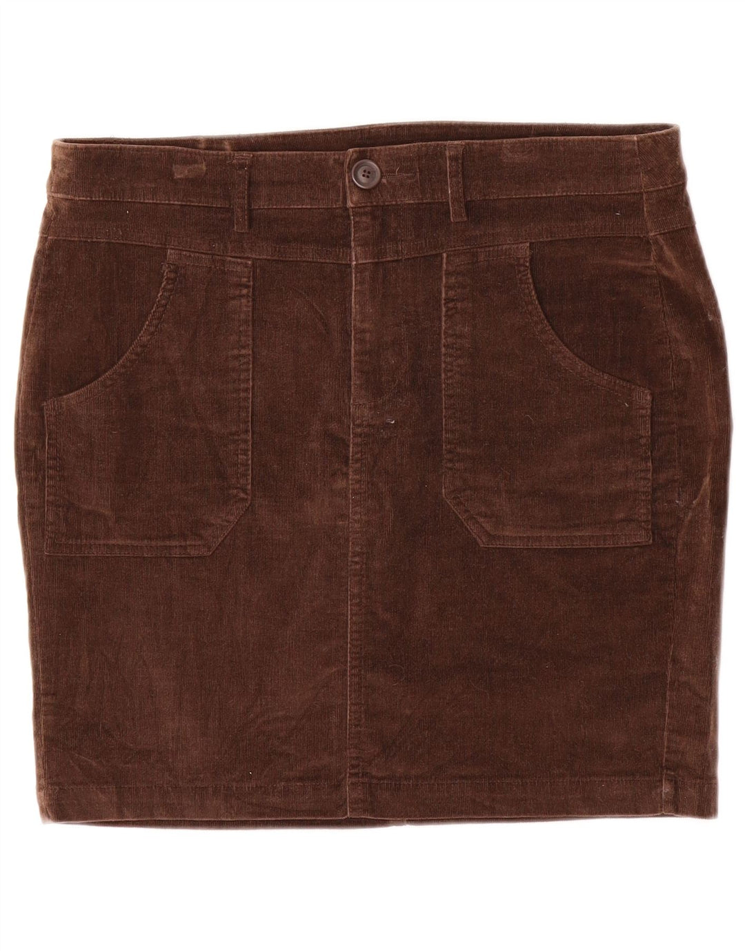 Mini gonna da donna in velluto a coste Benetton IT 44 media W32 cotone marrone
