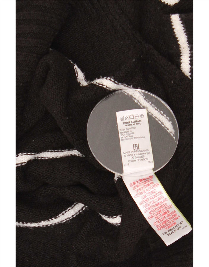 Maglione maglione a collo alto da donna Marks & Spencer UK 14 medio nero