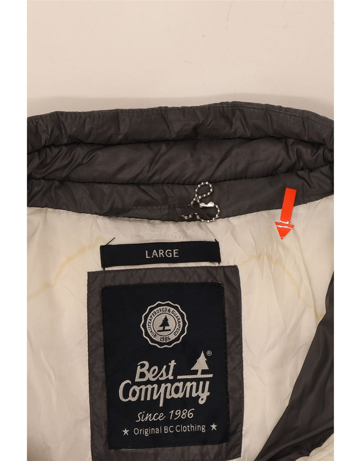 BEST COMPANY Womens Padded Jacket UK 16 Large Grey Nylon Vintage Best Company and Second-Hand Best Company from Messina Hembry 