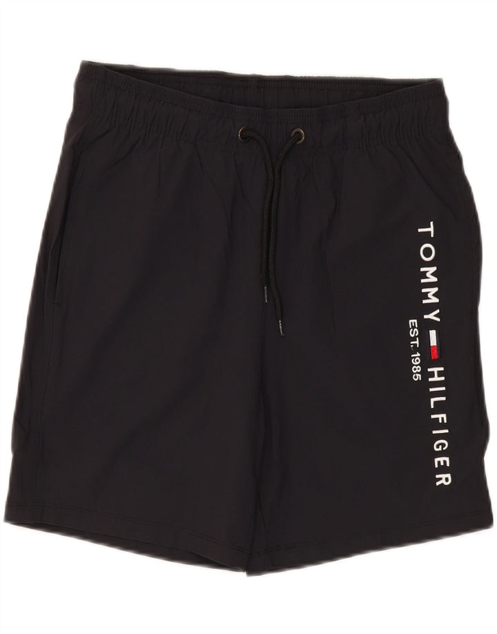 Pantaloncini sportivi grafici da uomo Tommy Hilfiger piccoli in poliestere nero