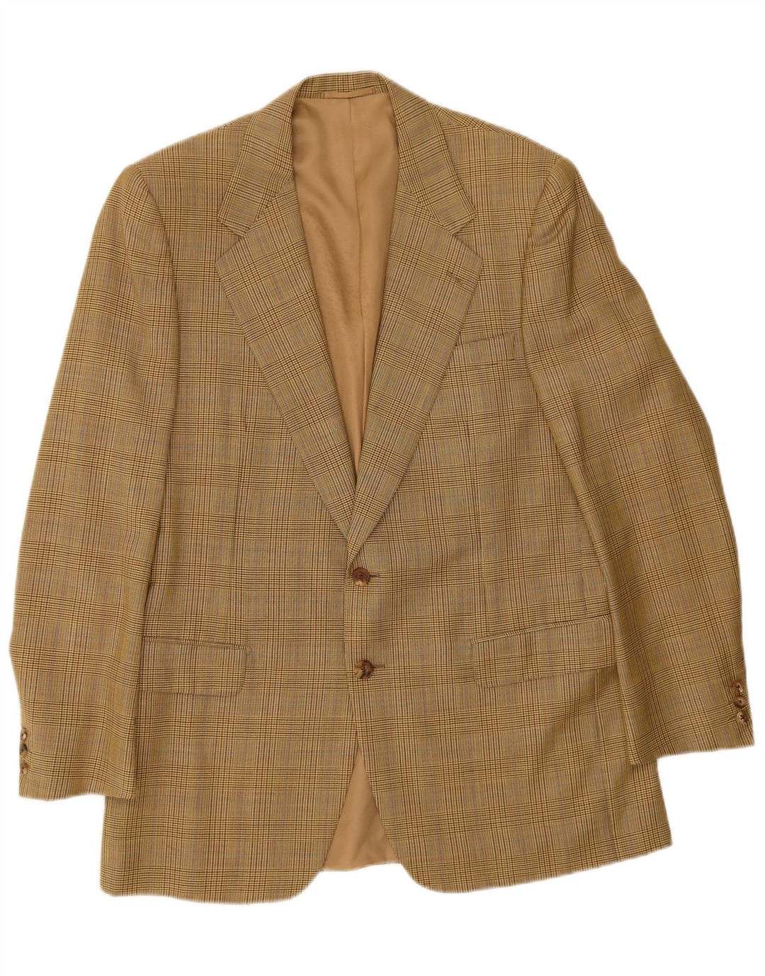 Giacca blazer da uomo a 2 bottoni Gieves & Hawkes UK 42 XL lana pied de poule marrone