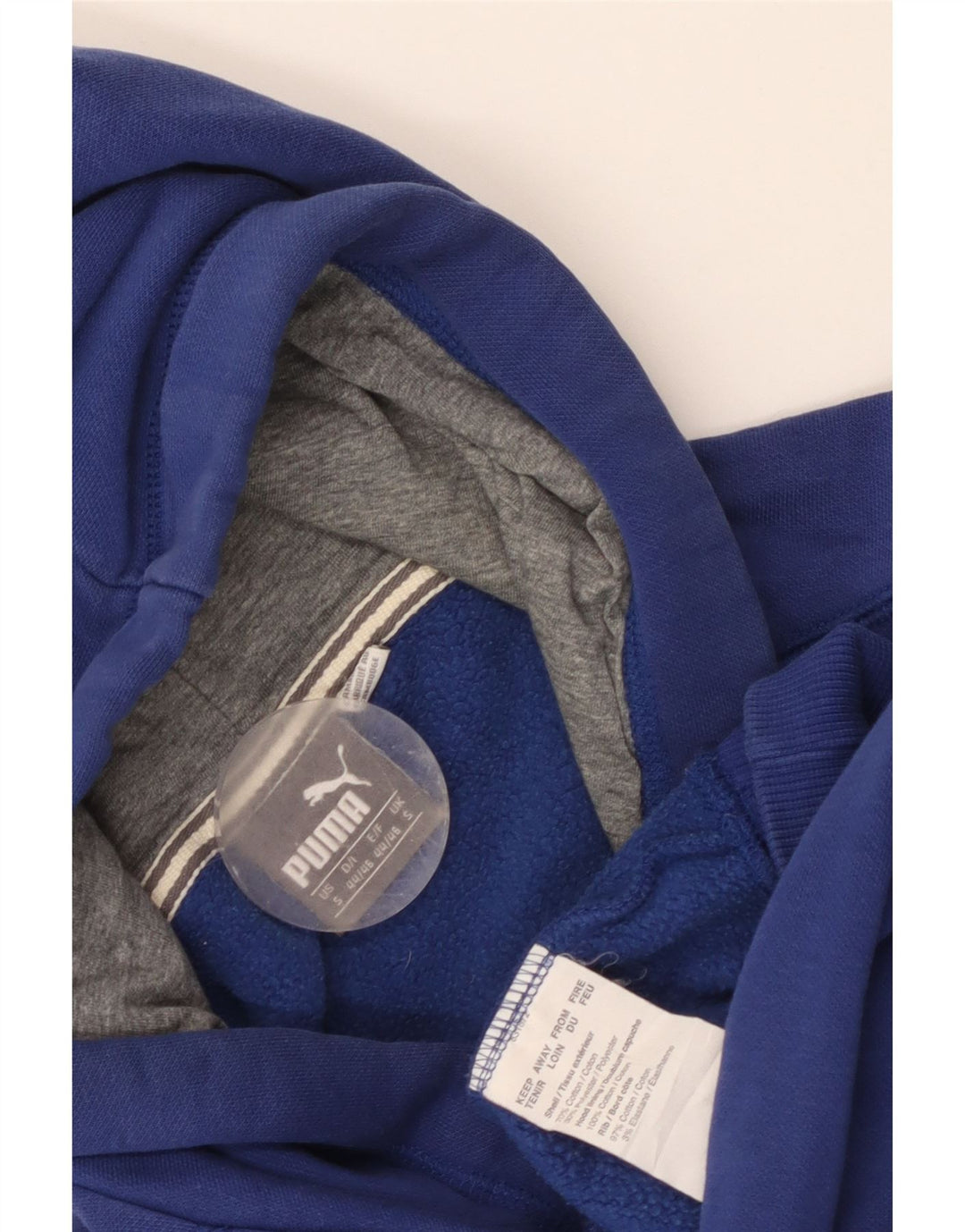 Felpa con cappuccio grafica da uomo Puma piccola in cotone blu