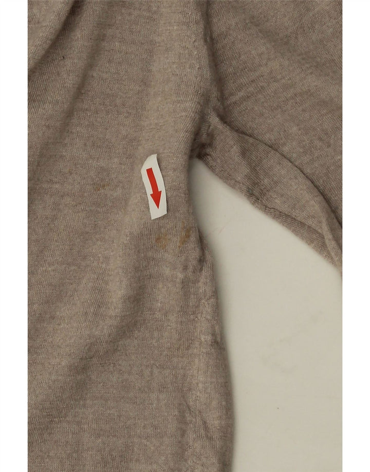 Maglione REISS da uomo con zip e collo grande in lana grigia