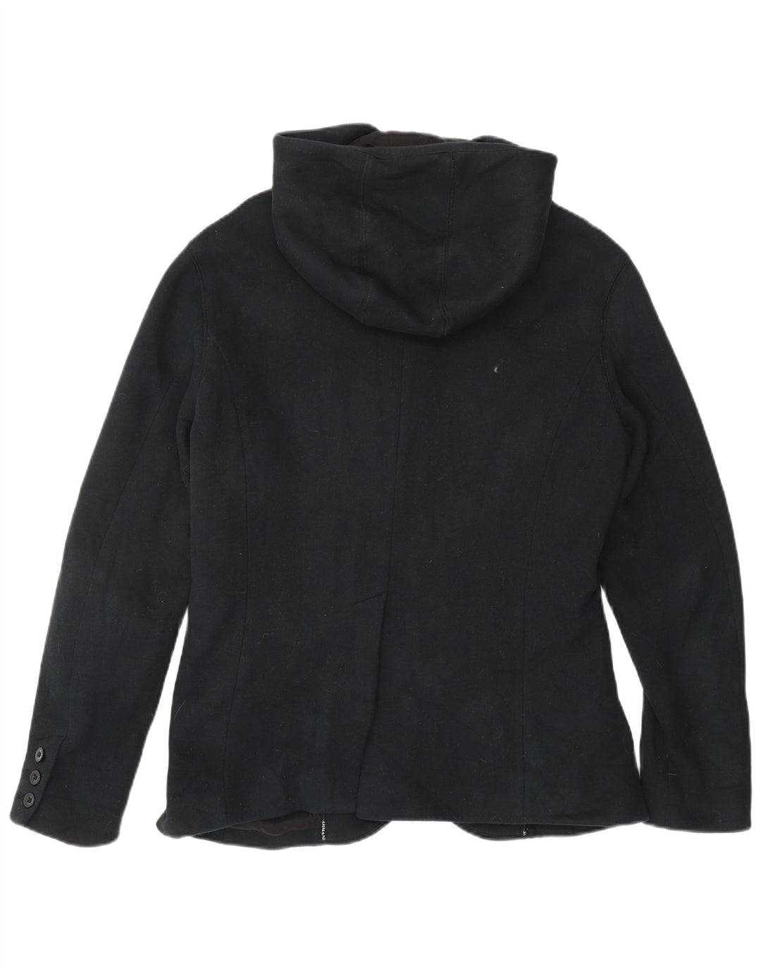 Cappotto con cappuccio da donna Armani Jeans UK 14 cotone nero medio