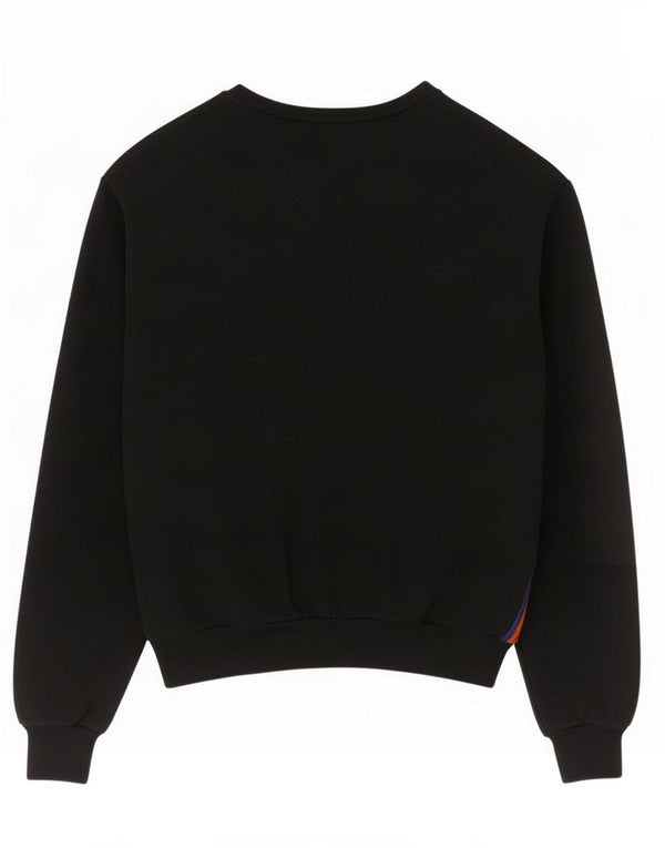 Maglione da donna vintage con scollo a barca IT 50 XL in lana floreale nera