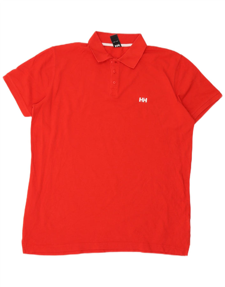 Polo da uomo Helly Hansen 2XL in cotone rosso