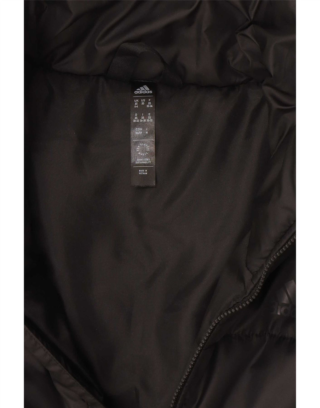 Giacca imbottita corta da donna Adidas UK 4/6 XS nera