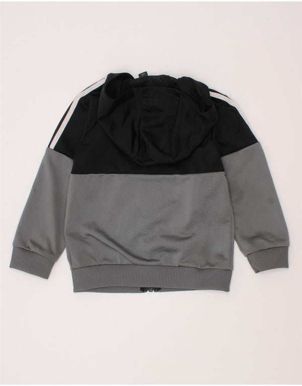 Maglione con cappuccio e zip Adidas da bambino, 18-24 mesi, in poliestere color block grigio