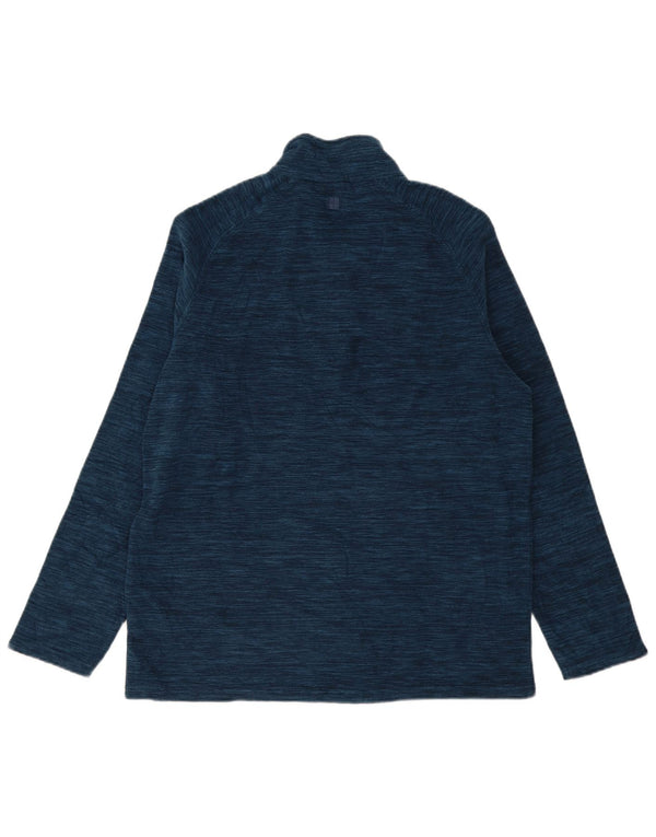 Mountain Warehouse Maglione in pile da uomo con zip e collo grande blu navy screziato